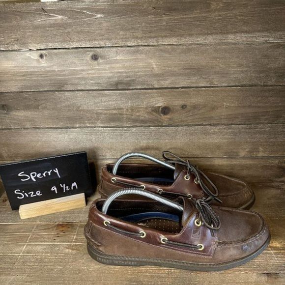 Mens Sperry Two-Eye 2 Tone Leather Deck Boat‎ Slip-On Shoes Loafers Size 9.5 M - Picture 1 of 6